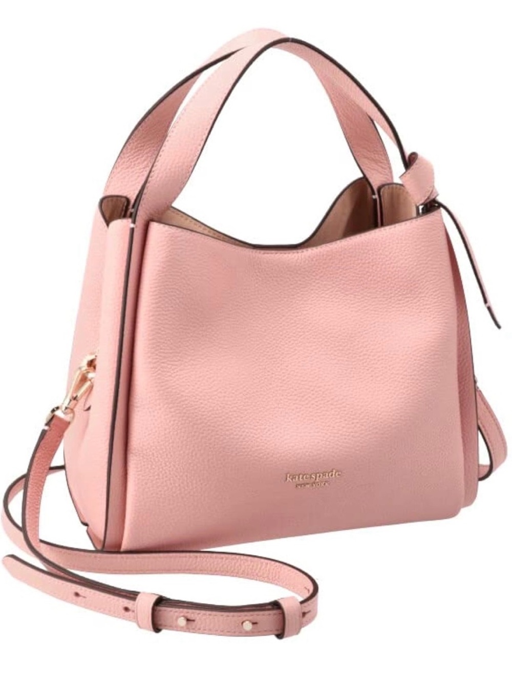 kate spade Knott Light Pink Pebbled Leather Shoulder Hobo